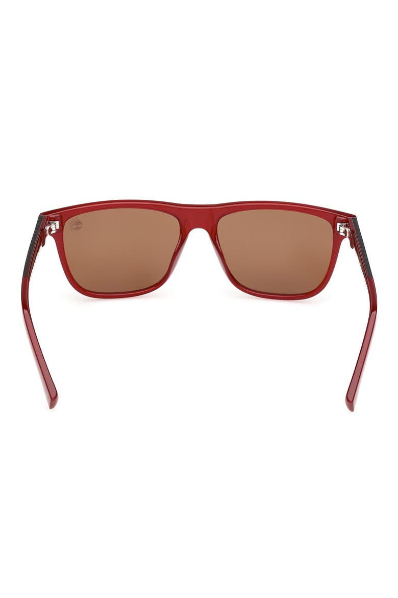 56mm Sunglasses, Alternate, color, SHINY RED / BROWN POLARIZED