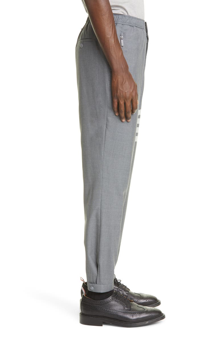 Thom Browne 4-Bar Wool Track Pants, Alternate, color, Med Grey