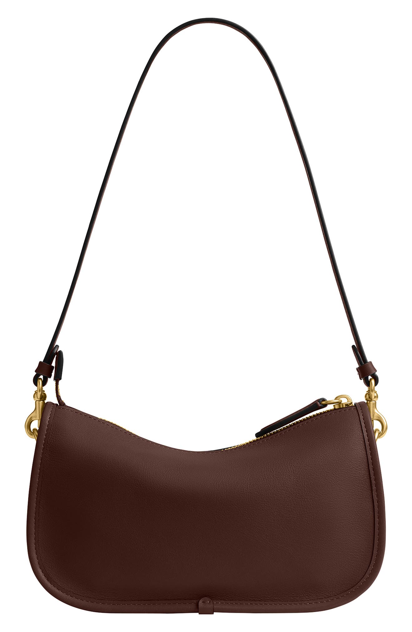 COACH Waverly Natural Grain Leather Shoulder Bag, Alternate, color, Maple