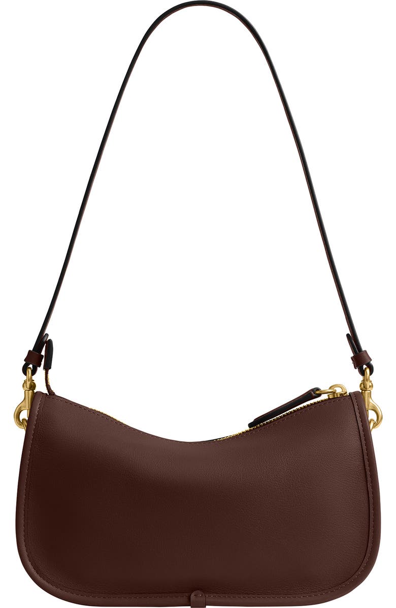 COACH Waverly Natural Grain Leather Shoulder Bag, Alternate, color, Maple