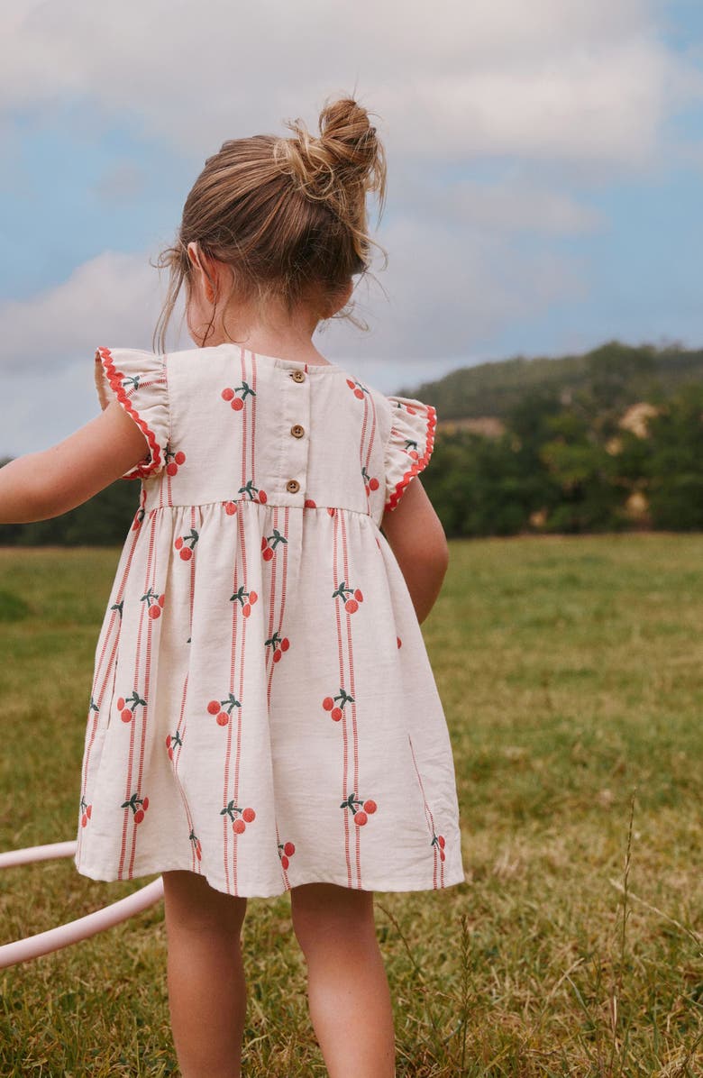 NEXT Kids' Cherry Print Ruffle Dress, Alternate, color, Neutral