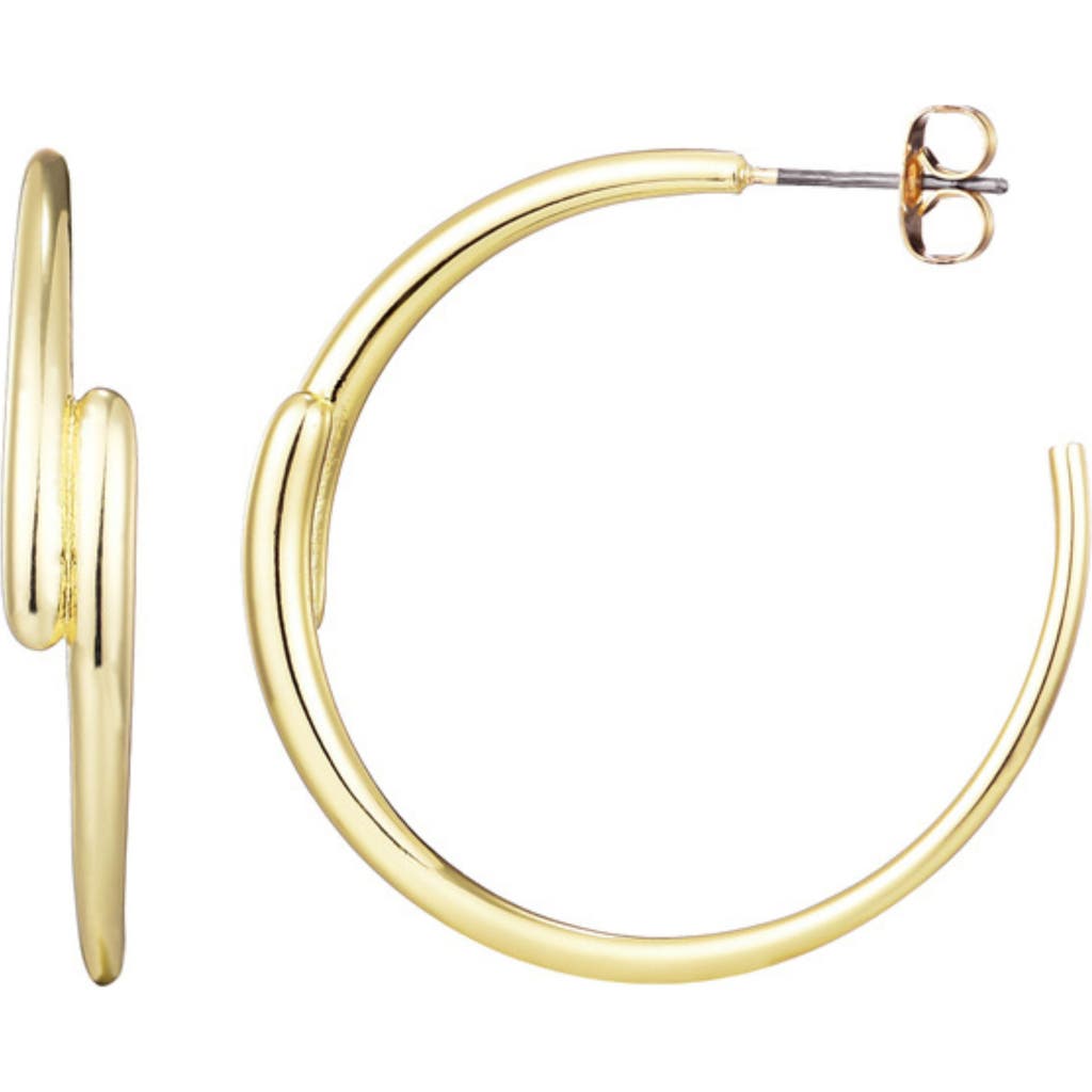 Adornia Overlapping Hoop Earrings In Gold