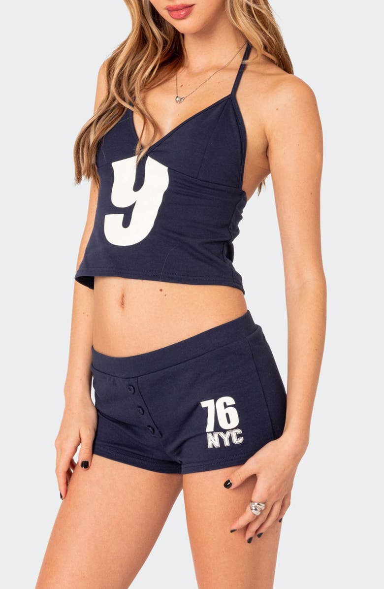EDIKTED Jordan Halter Top, Alternate, color, Navy