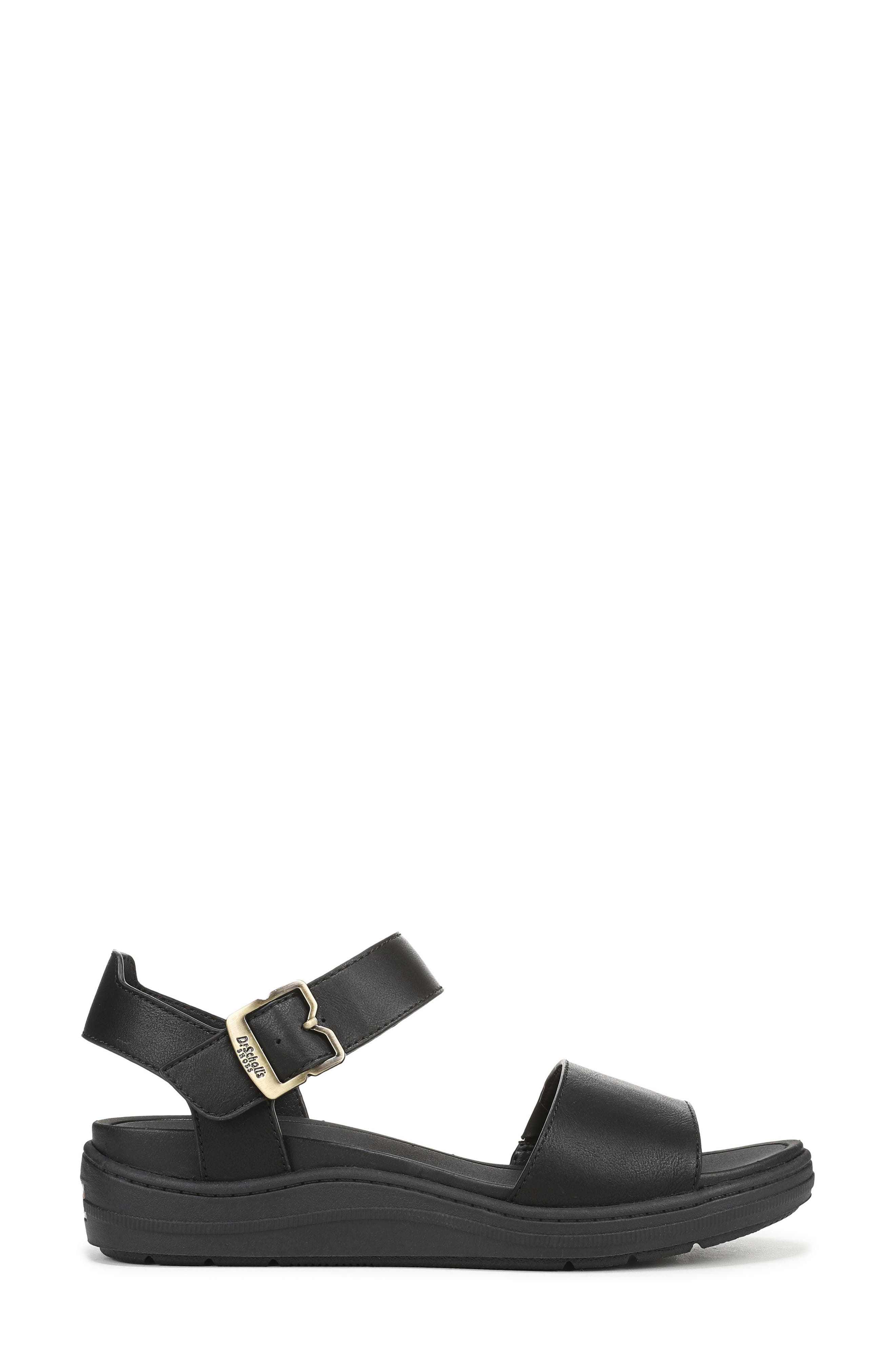 Dr. Scholl's Time Off Sky Ankle Strap Platform Sandal, Alternate, color, Black