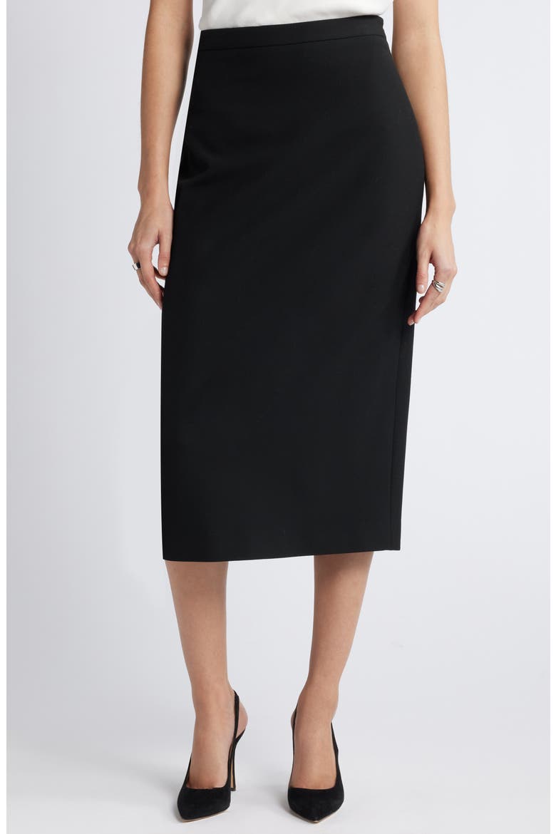 Stretch Pencil Skirt, Main, color, BLACK