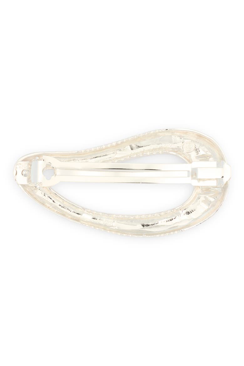 Liquid Wave Barette, Alternate, color, SILVER