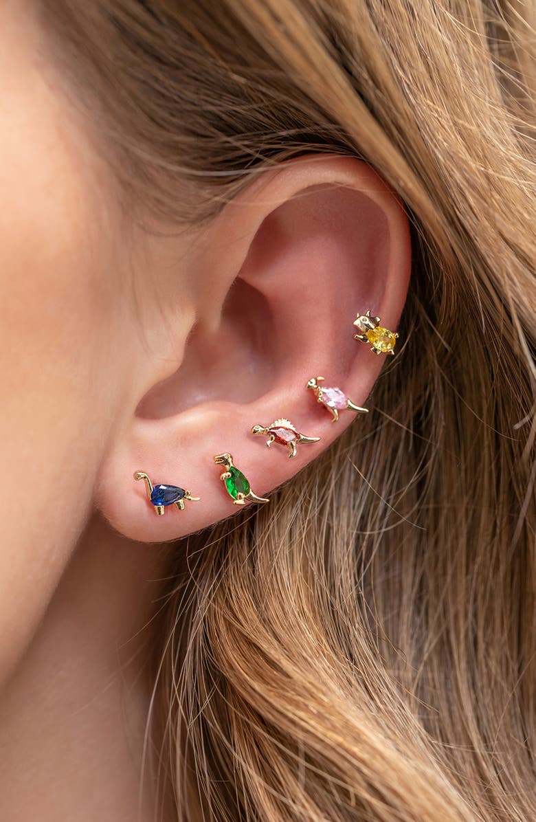 Girls Crew Dino-Mite Stud Earrings Set, Alternate, color, 