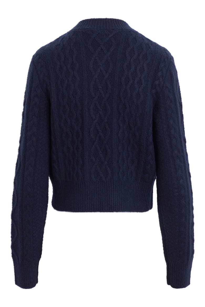 The Eleanor Merino Wool & Cashmere Blend Crop Cardigan, Alternate, color, NAVY