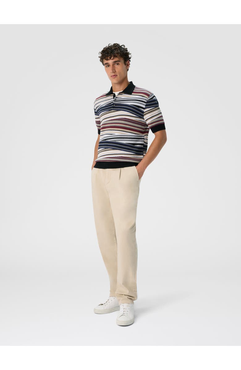 Missoni Short Sleeve Polo With Buttons And Striped Zigzag Pattern, Alternate, color, Multicoloured