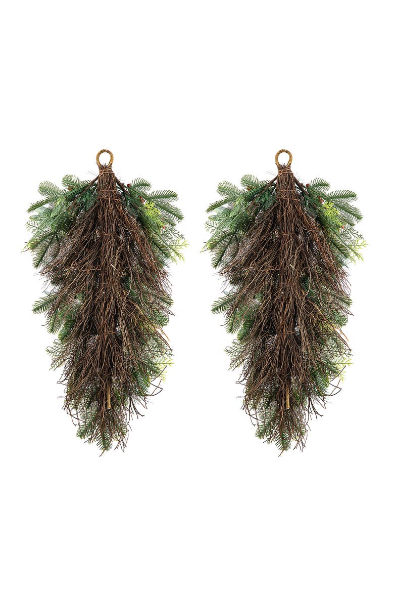 Set of 2 Christmas Deluxe Bell Dripping Teardrop, Alternate, color, Green