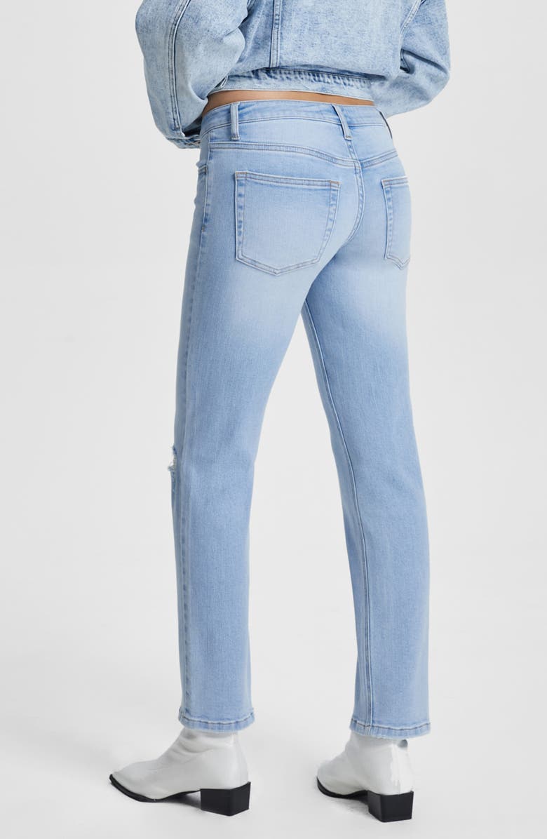 Bayeas Ally Super Low Rise Slim Straight Leg Jeans, Alternate, color, Sky Blue