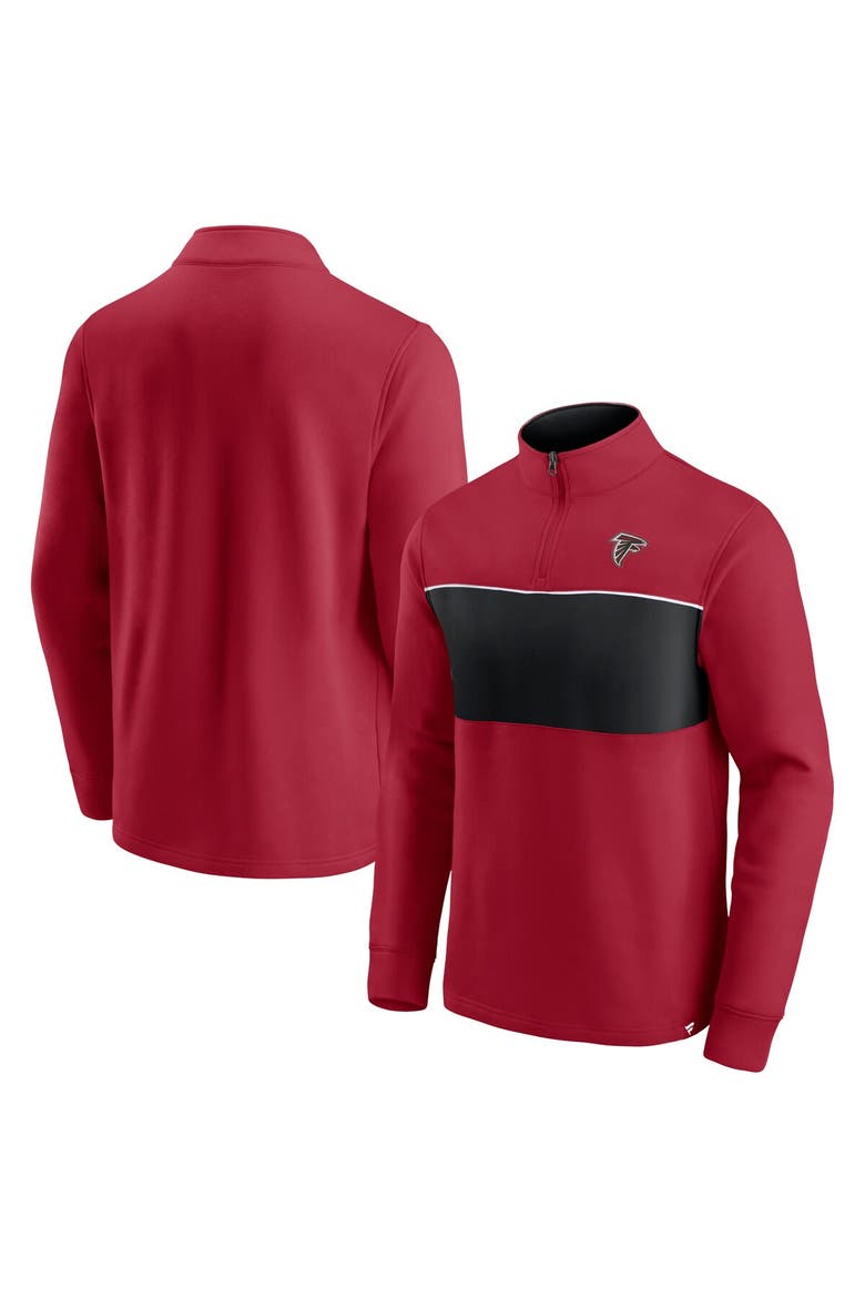 Men's Fanatics Branded Red/Black Atlanta Falcons Block Party Quarter-Zip Jacket, Main, color, Red