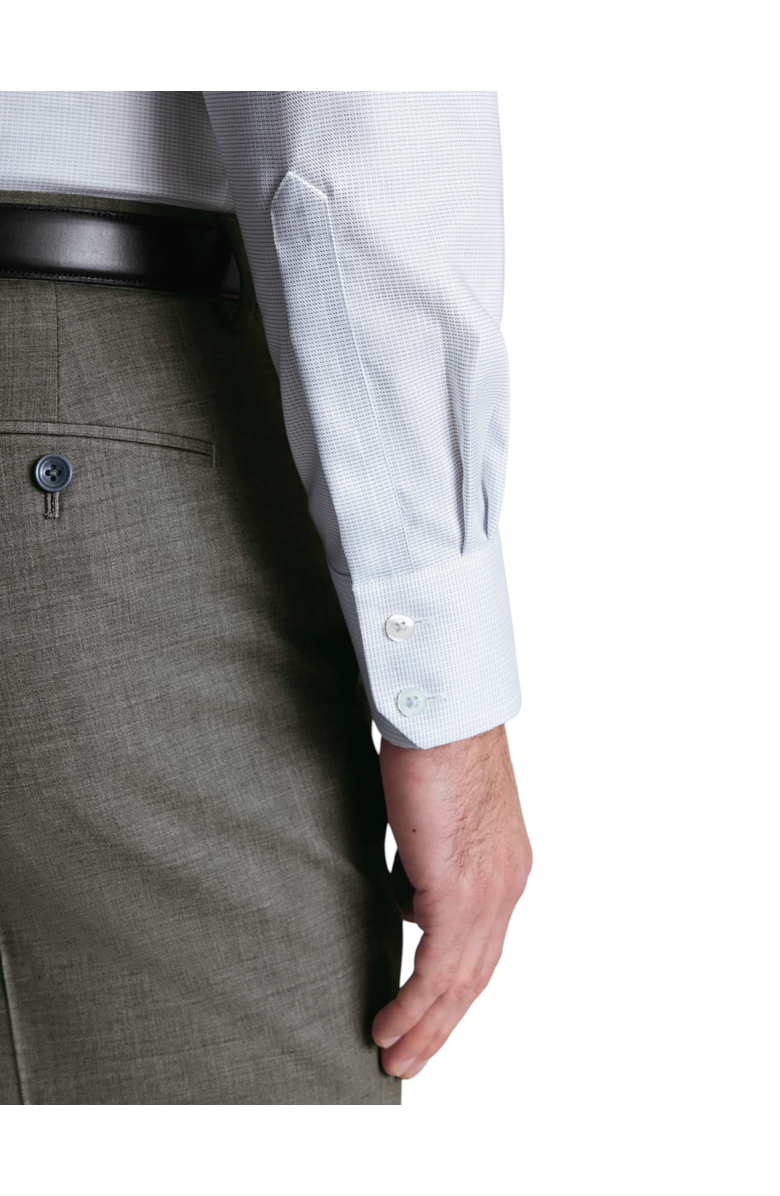 Charles Tyrwhitt Non-Iron Greenwich Weave Cutaway Shirt, Alternate, color, Silver Grey