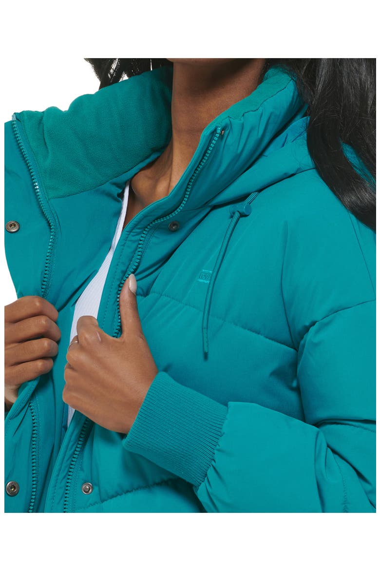 Quilted Puffer Jacket, Alternate, color, TEAL
