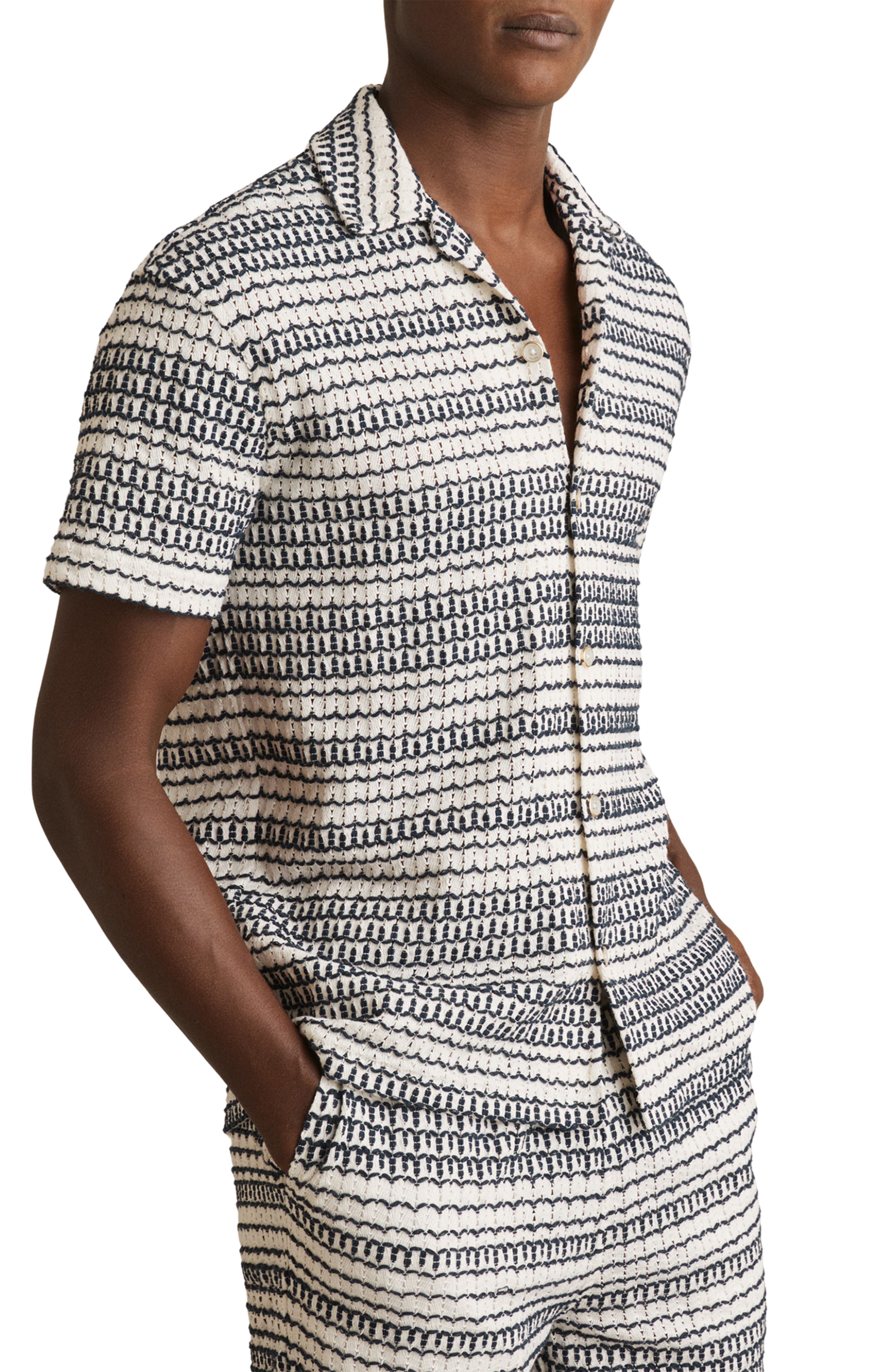 Reiss Chez Crochet Camp Shirt