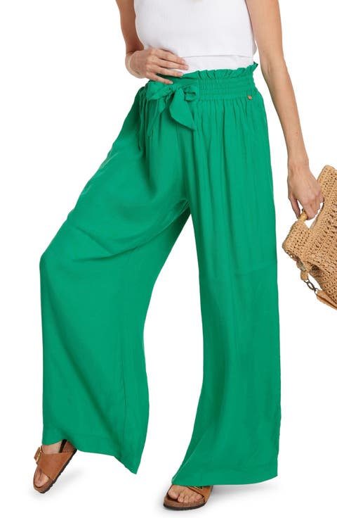 Sahel Smocked Twill Maternity Pants