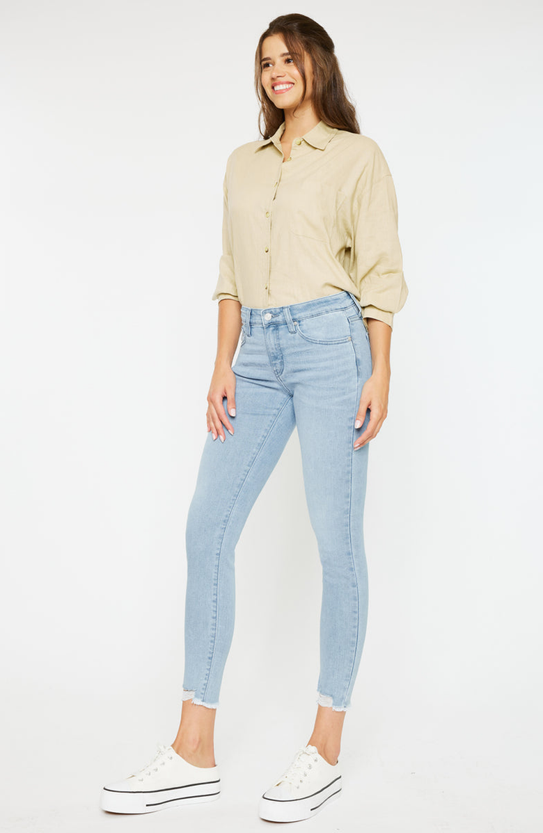 KanCan Willowbrook Essentials Mid Rise Ankle Skinny Jeans, Alternate, color, Light Wash