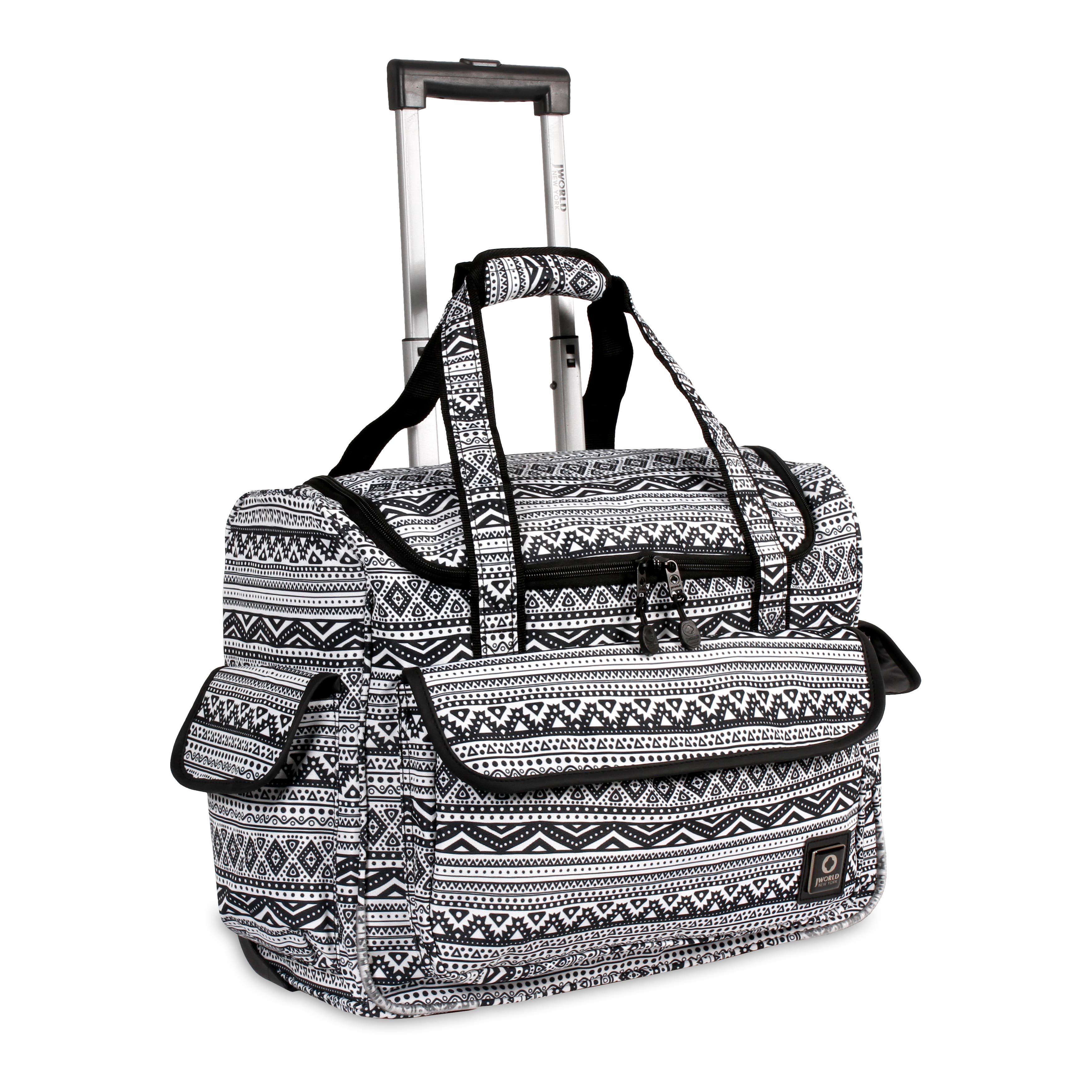 J World Donna Rolling Carry-on Tote with Laptop Sleeve for Travel and Work, Alternate, color, Tribal