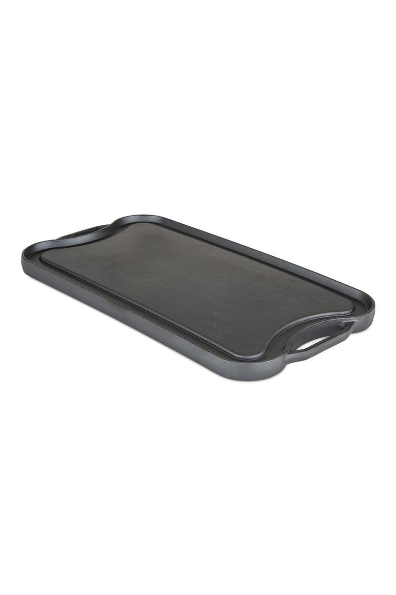 20-Inch Cast Iron Double Burner Reversible Griddle & Grill, Alternate, color, BLACK