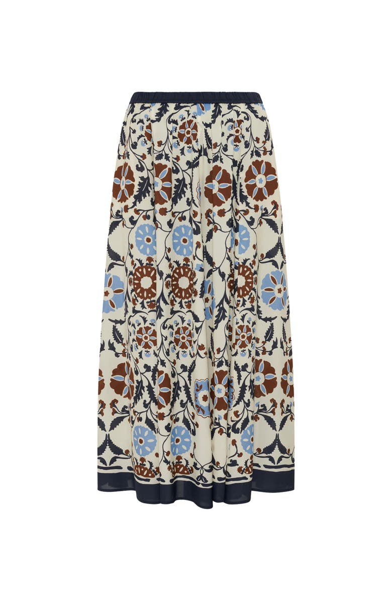 GERARD DAREL Jonia Floral Print Midi Skirt, Alternate, color, Ecru