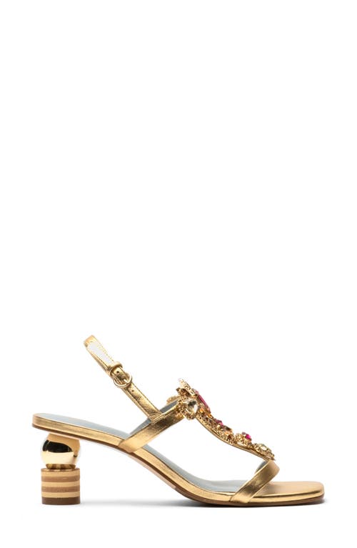 Frances Valentine Embellished T-strap Sandal In Platino
