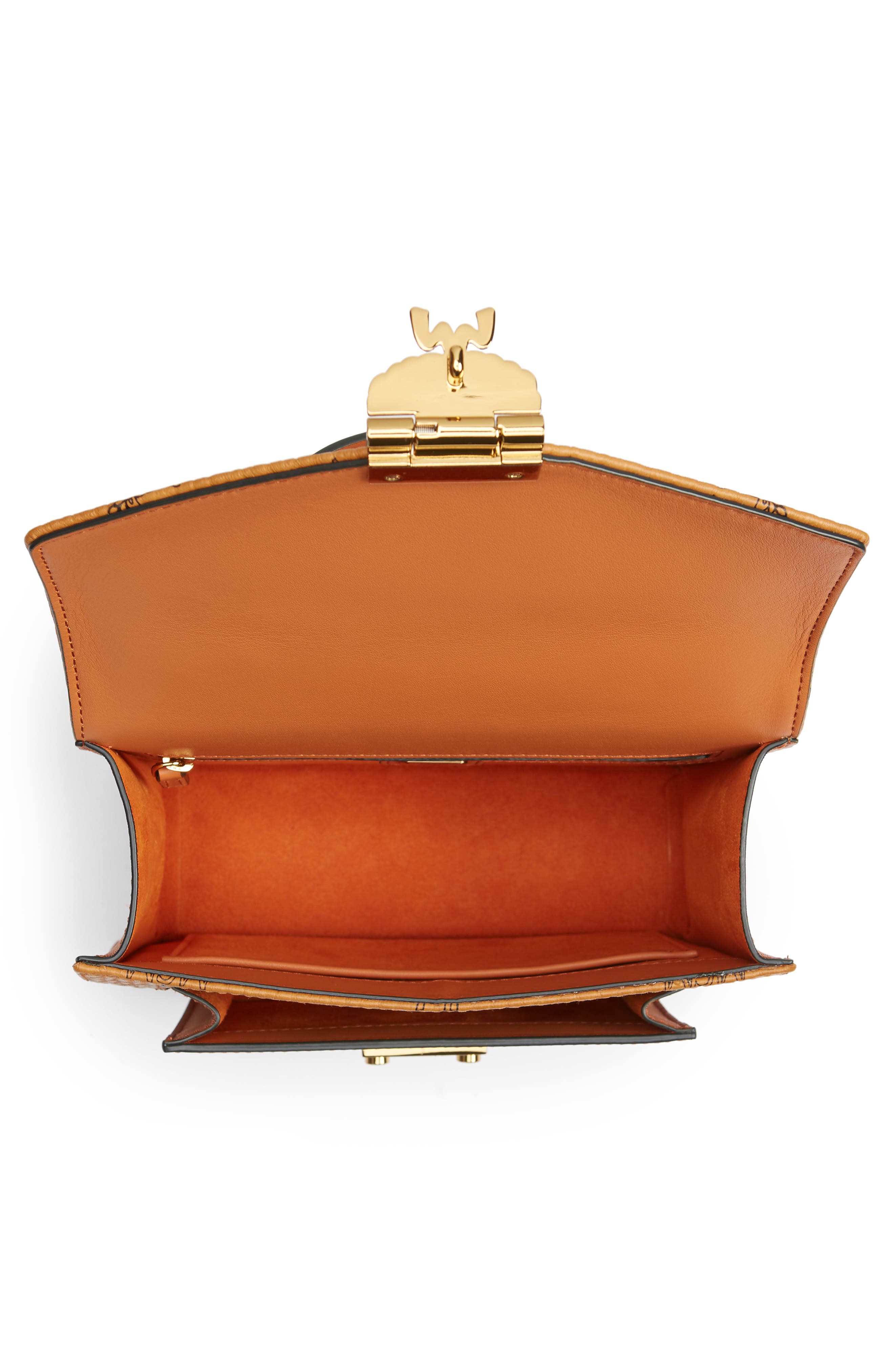 MCM Small Patricia Visetos Coated Canvas & Leather Satchel, Alternate, color, 