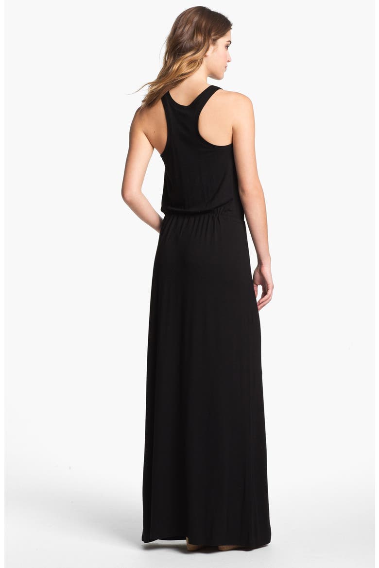 Racerback Jersey Maxi Dress, Alternate, color, BLACK