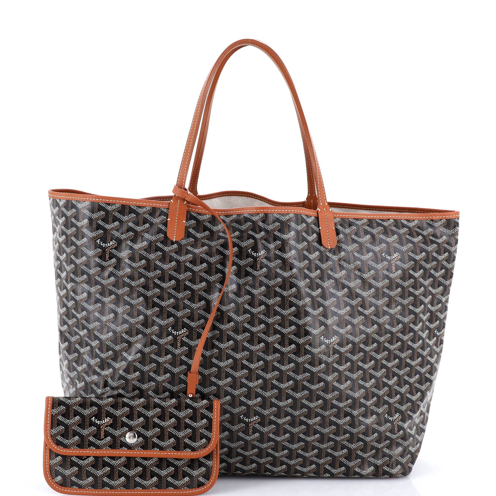 Pre-Owned Goyard Saint Louis Tote Coated Canvas GM, Alternate, color, Brown