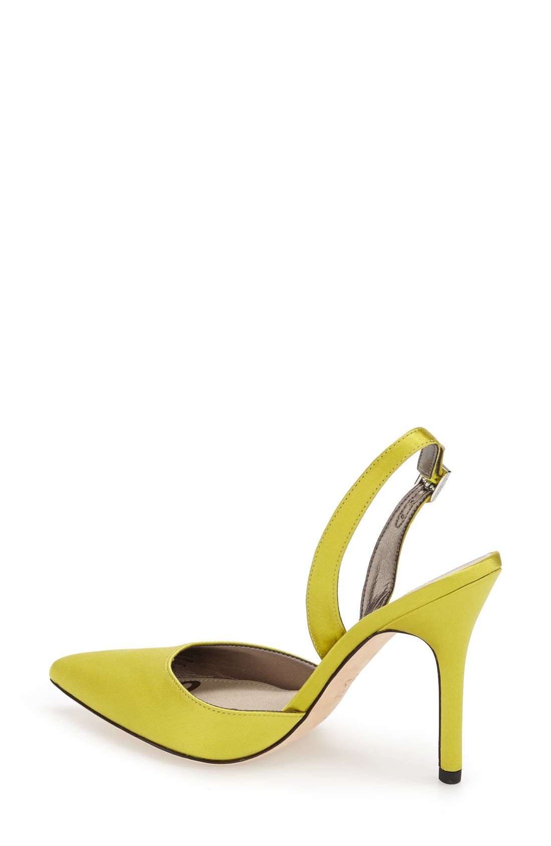 'Dora' Pointy Toe Slingback Pump, Alternate, color, CHARTREUSE