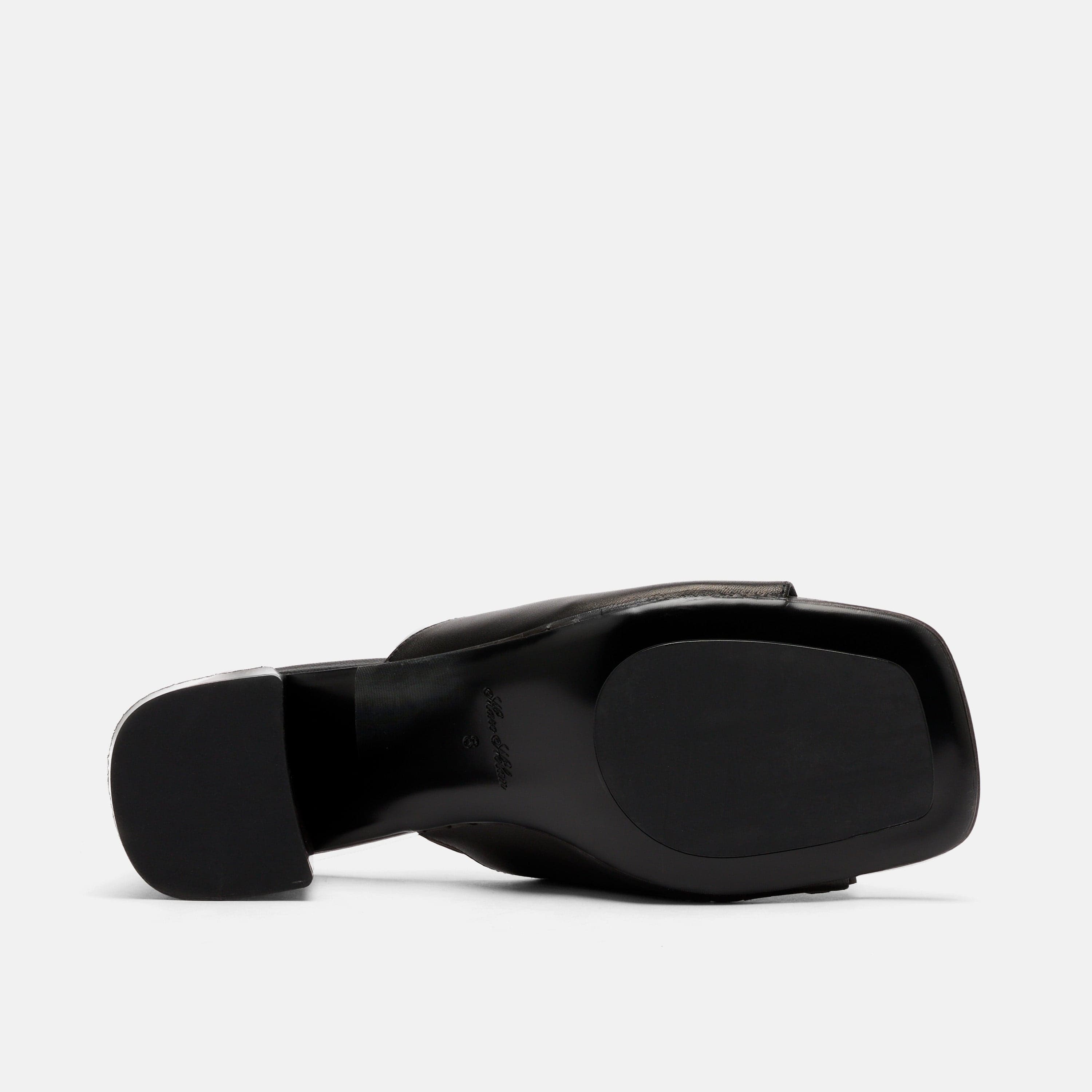 MARC NOLAN Sienna Calf Leather Tassel Block Heel Mules, Alternate, color, Black/White