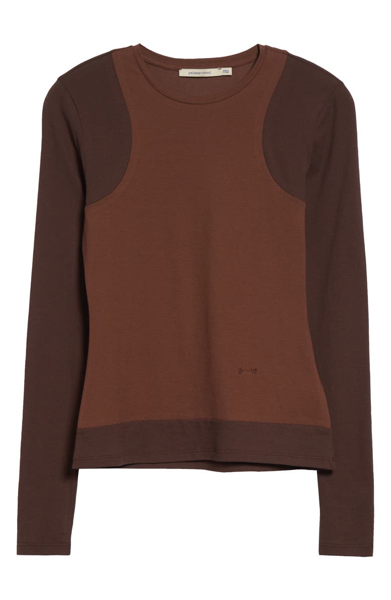 Paloma Wool Sombrita Colorblock Organic Cotton Jersey T-Shirt, Main, color, Brown