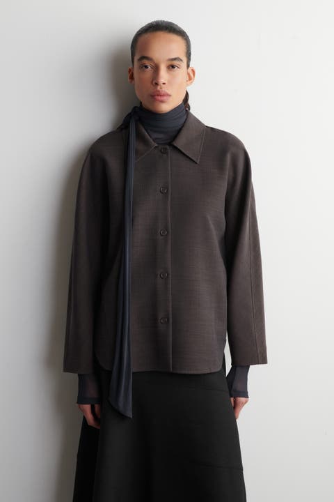 Rounded Wool-Blend Shirt