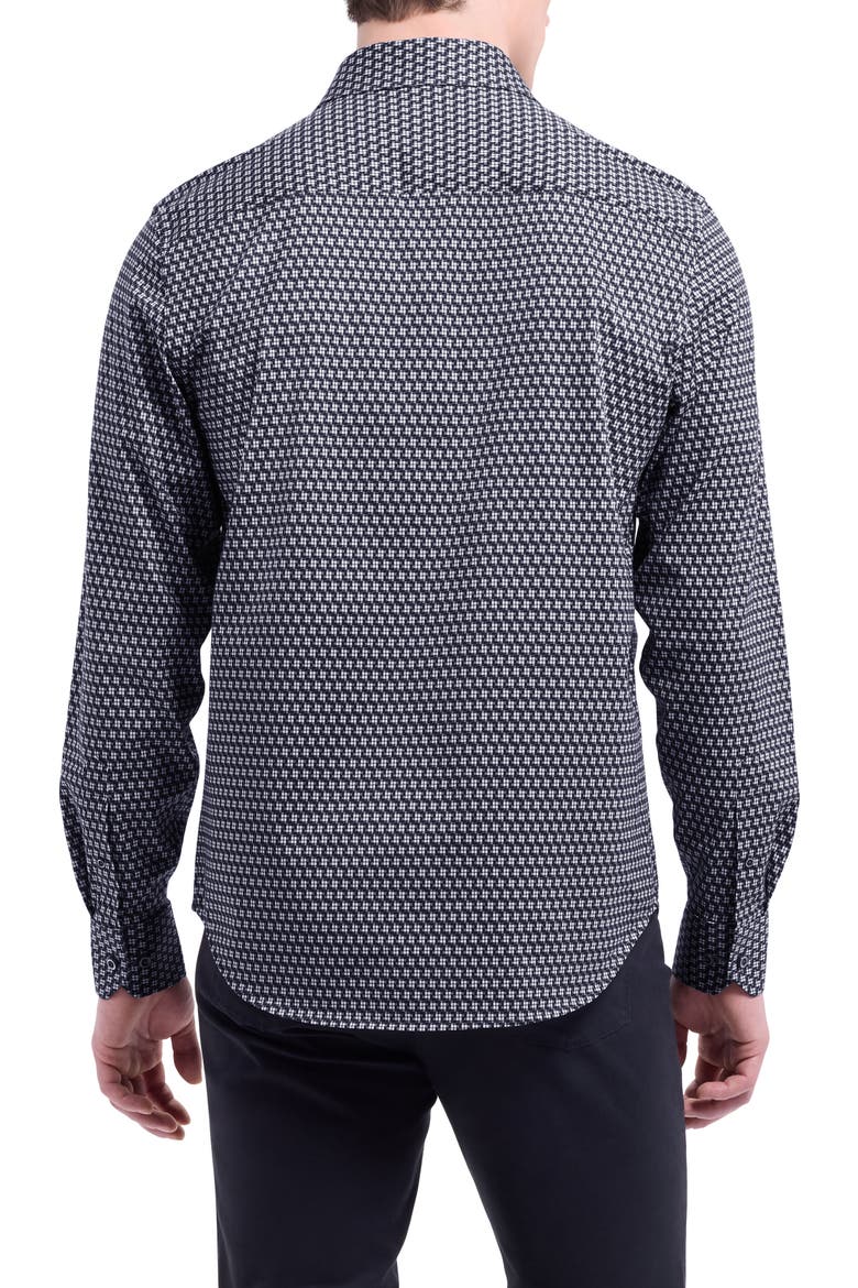 James OoohCotton® Geo Button-Up Shirt, Alternate, color, BLACK