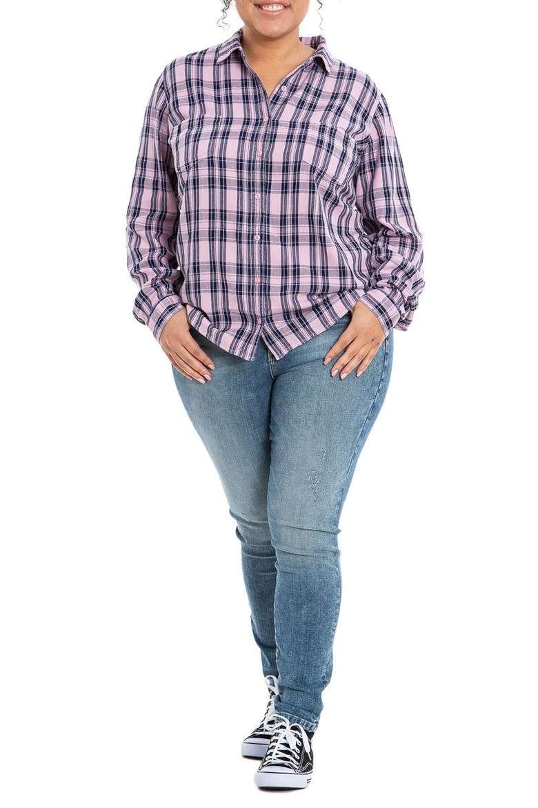 Plaid Western Shirt, Alternate, color, VIOLET