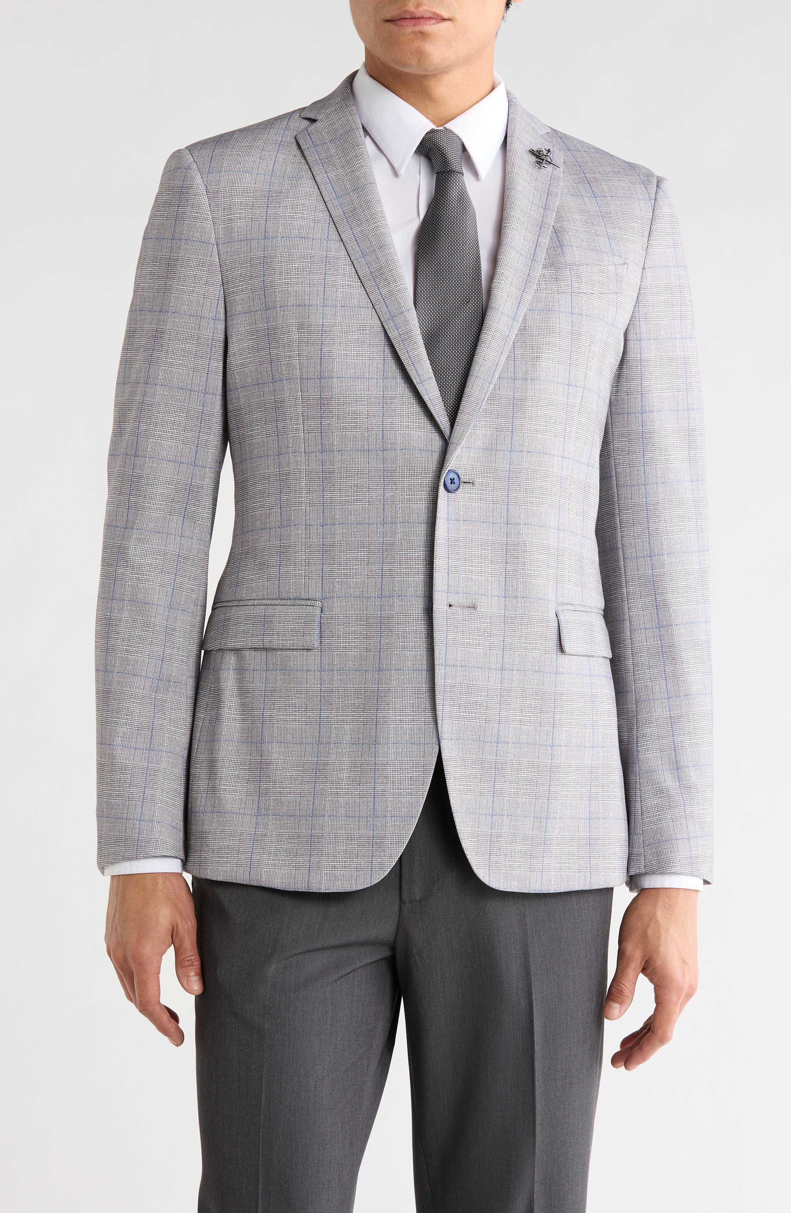 John Varvatos Star USA Plaid Two-Button Sport Coat