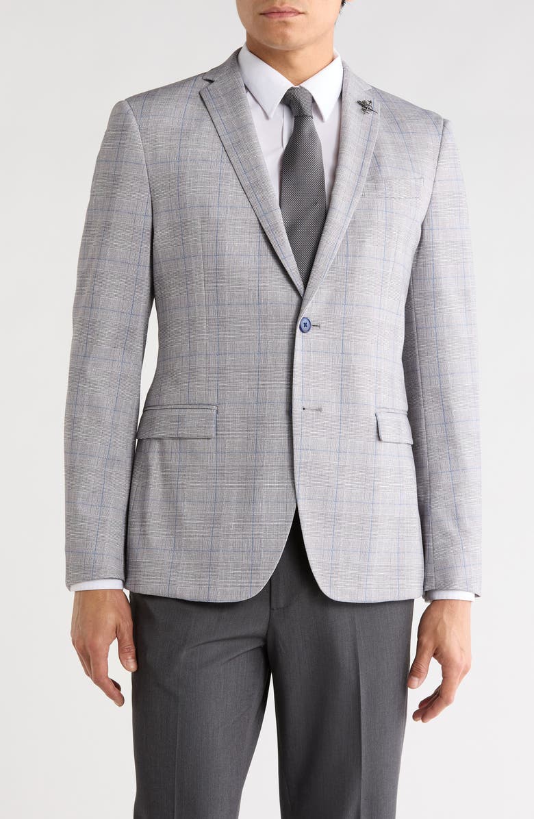 John Varvatos Star USA Plaid Two-Button Sport Coat, Main, color, Tan
