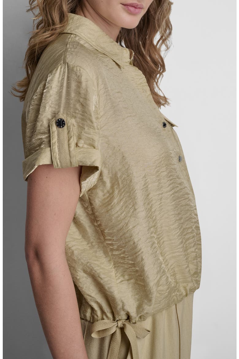 Twinkle Crinkle Roll Tab Cuff Button-Up Shirt, Alternate, color, MOJAVE DESERT