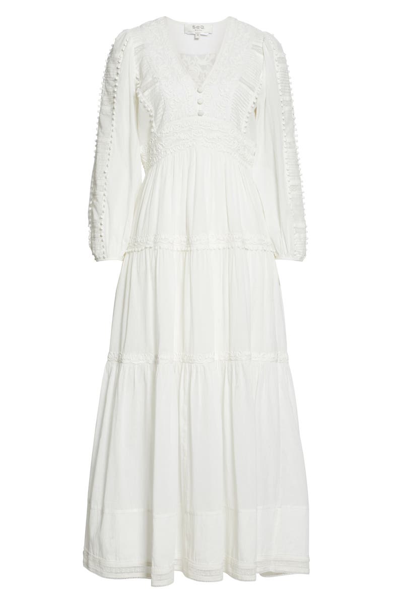 Sea Silva Long Sleeve Cotton Dress, Alternate, color,