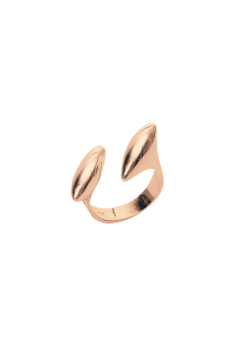 Double Marquise Sterling Silver Adjustable Ring, Main, color, Rose gold