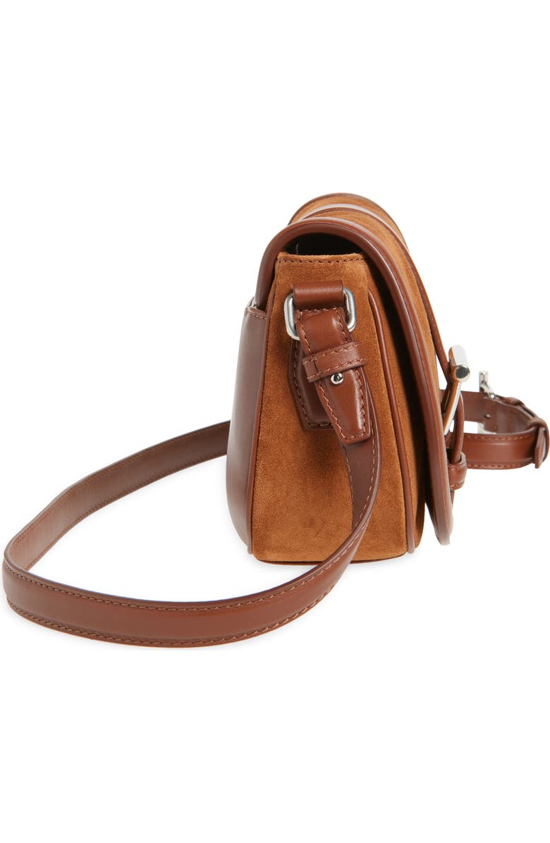 McQueen Mini T-Bar Shoulder Bag, Alternate, color, Dark Brown/ Silver