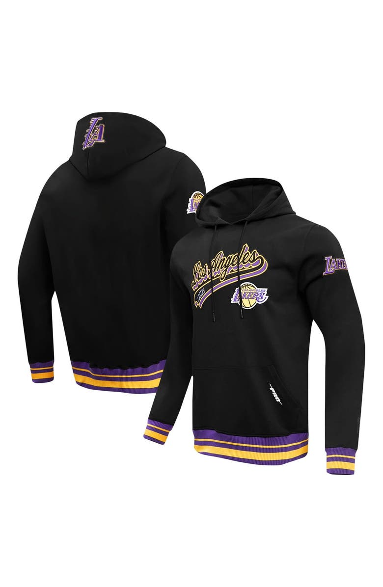 PRO STANDARD Men's Pro Standard Black Los Angeles Lakers Script Tail Pullover Hoodie, Main, color, 