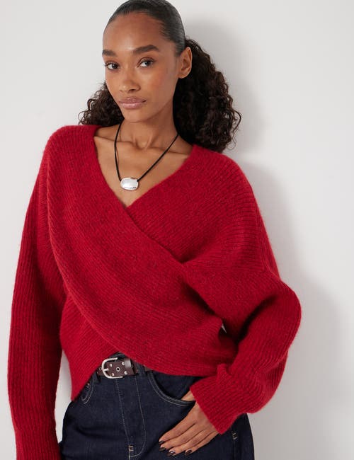 Hush Betty Wool Blend Sweater In Red