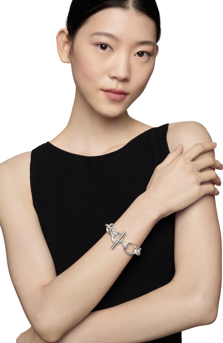 David Yurman Mercer<sup>™</sup> 18K Gold & Sterling Silver Chain Bracelet with Pavé Diamonds, Alternate, color, Sterling Silver