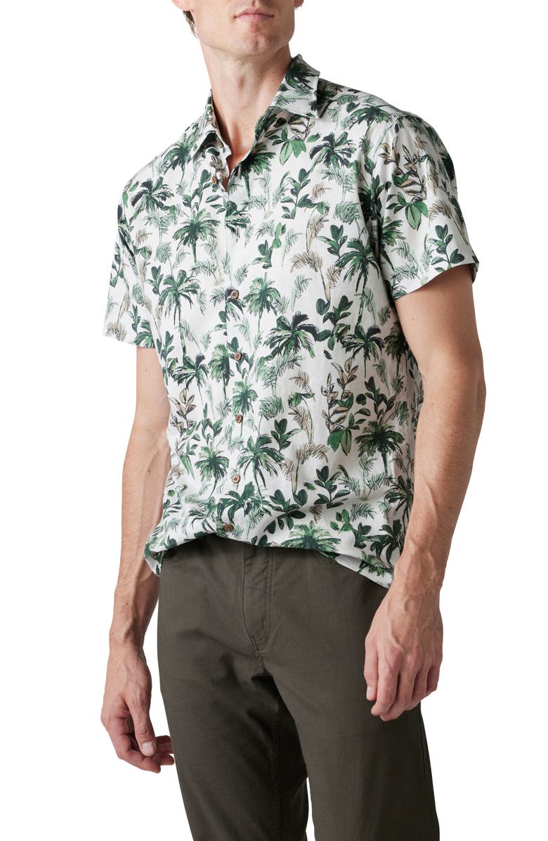 Rodd & Gunn Sabre Peak Print Short Sleeve Cotton Button-Up Shirt, Main, color, 