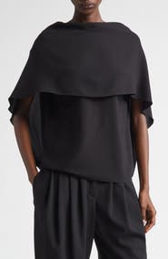 Michael Kors Collection Wool Crepe Cape Top