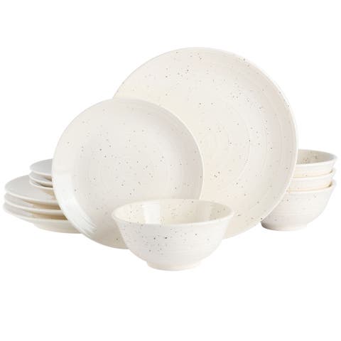 Ramapo 12 Piece Stoneware Dinnerware Set  Speckle