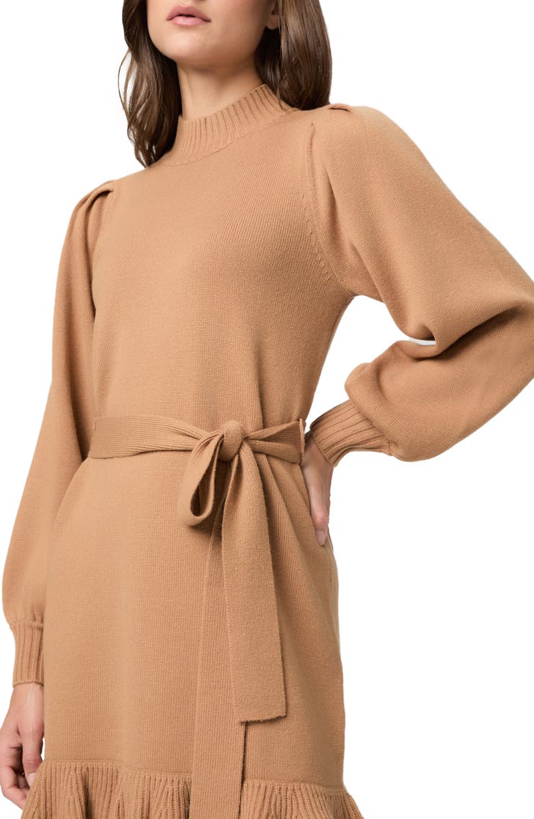PAIGE Julita Long Sleeve Wool Blend Sweater Dress, Alternate, color, Camel