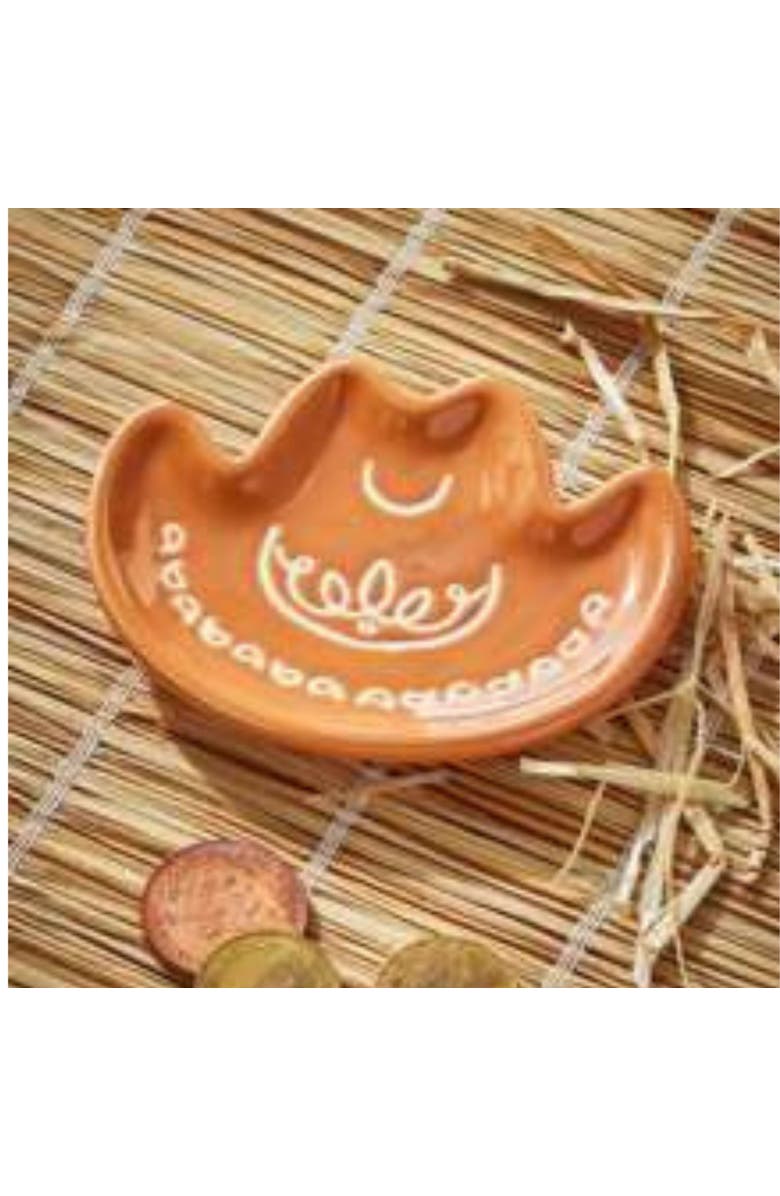 tag Cowboy Hat Trinket Dish Multi Ceramic Everyday, Alternate, color, Pink
