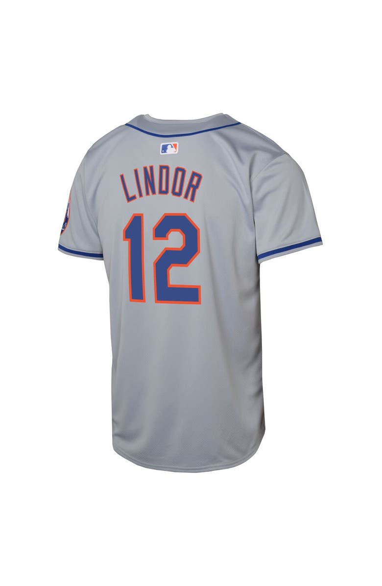 Nike Youth Nike Francisco Lindor Gray New York Mets Road Limited Player Jersey, Alternate, color, 