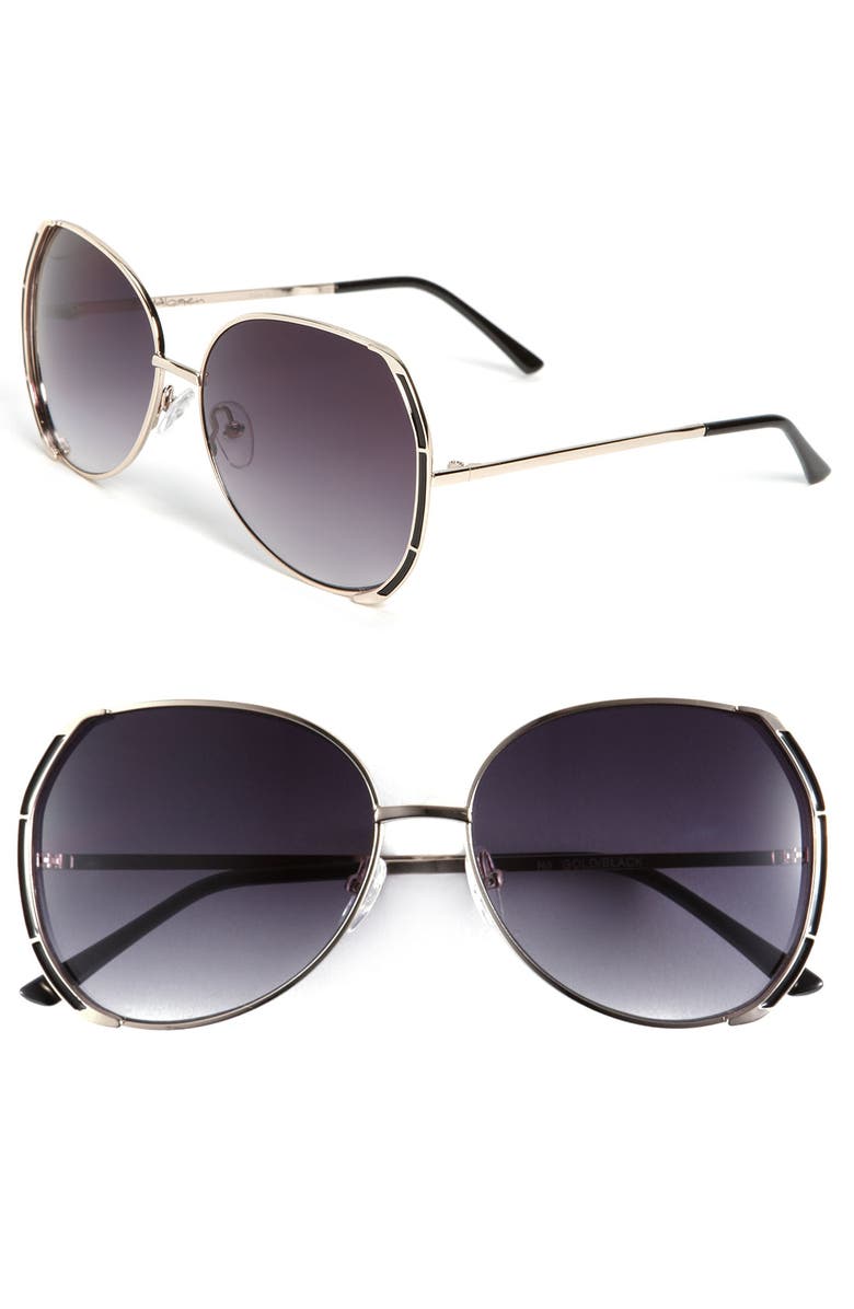 Halogen<sup>®</sup> Oversized Metal & Enamel Sunglasses, Main, color,